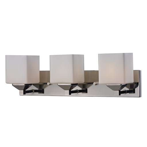 Z-Lite Quube 3 Light Vanity Light, Chrome, Matte Opal - 2105-3V