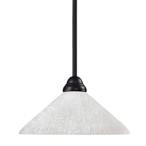 Z-Lite Riviera 1 Light Pendant, 14x12", Bronze, White Linen - 2114MP-BRZ-AWL14