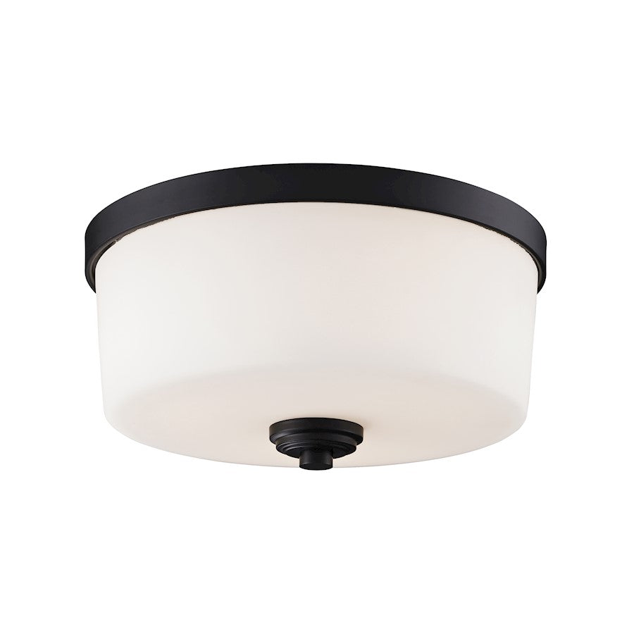 Z-Lite Arlington 3 Light Flush Mount, Bronze, Matte Opal - 220F3