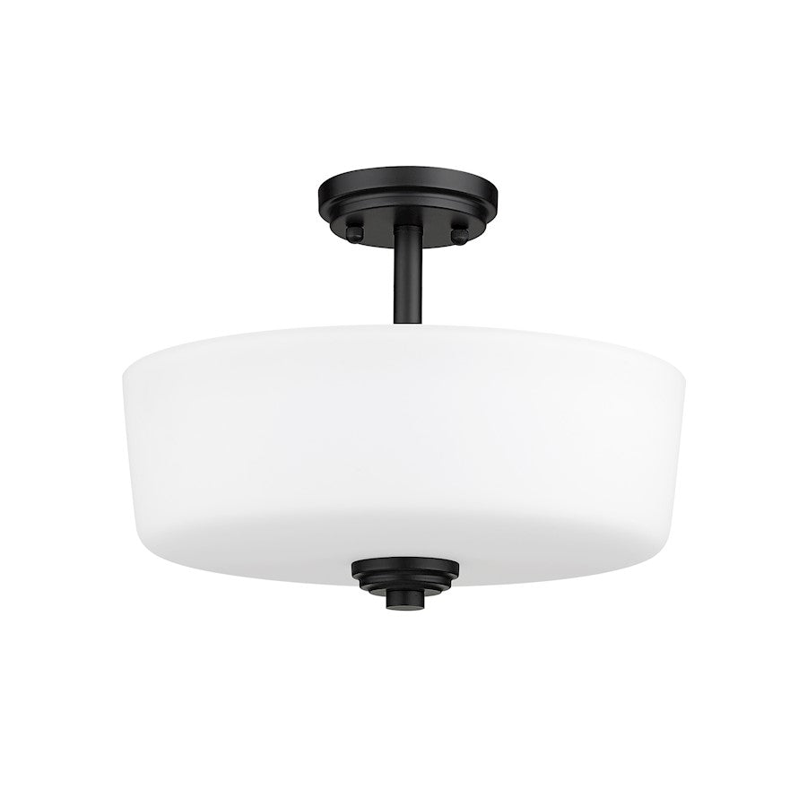 Z-Lite Arlington 3 Light 11" Semi Flush Mount, Opal
