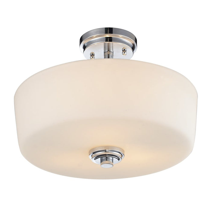 Z-Lite Lamina 3 Light Semi-Flush Mount, Chrome, Matte Opal - 225SF