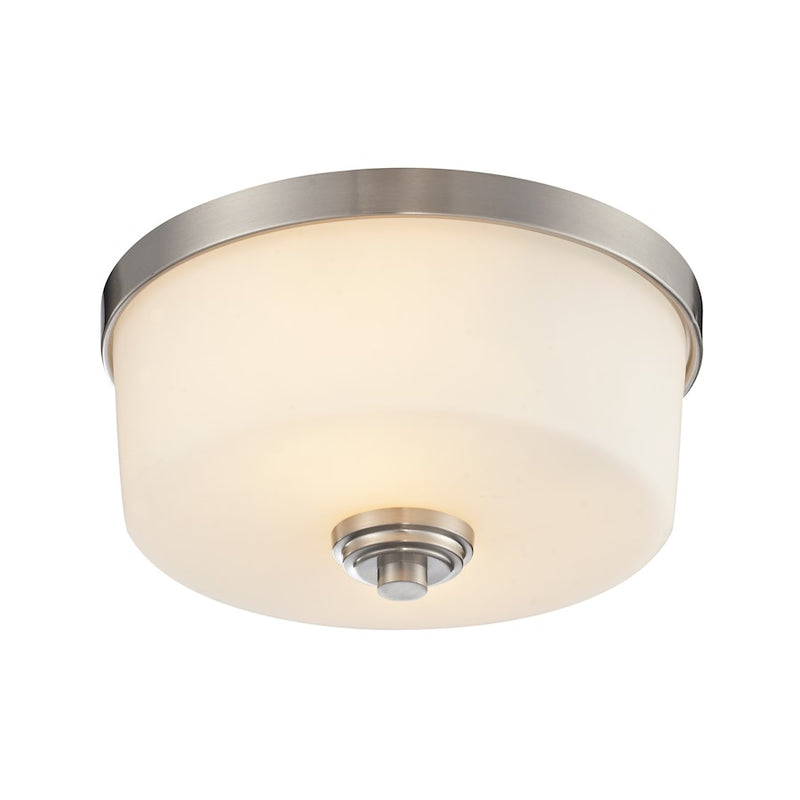Z-Lite Lamina 2 Light Flush Mount, Brushed Nickel, Matte Opal - 226F2