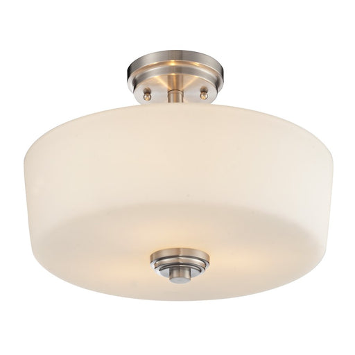 Z-Lite Lamina 3 Light Semi-Flush Mount, Brushed Nickel, Matte Opal - 226SF