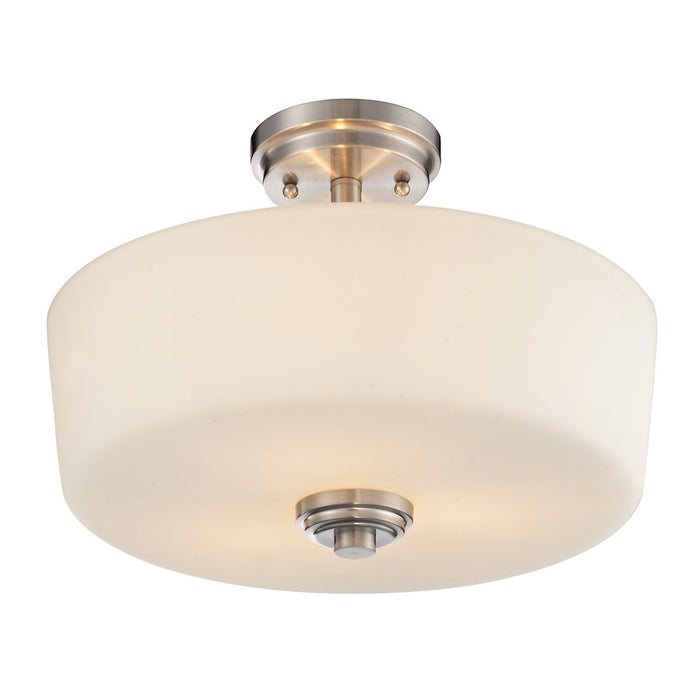 Z-Lite Lamina 3 Light Semi-Flush Mount, Brushed Nickel, Matte Opal - 226SF