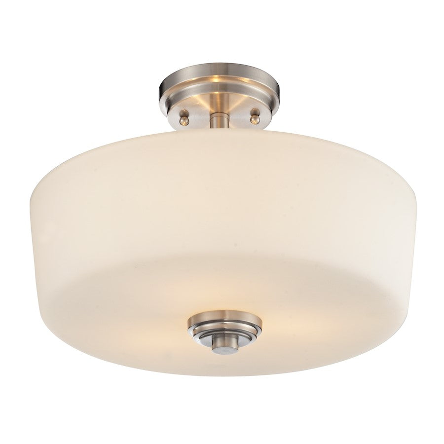 Z-Lite Lamina 3 Light Semi-Flush Mount, Brushed Nickel, Matte Opal - 226SF