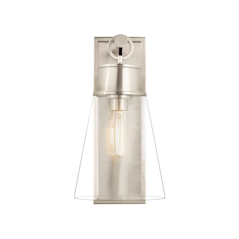 Z-Lite Wentworth 1 Light 16" Wall Sconce, Brushed Nickel/Clear