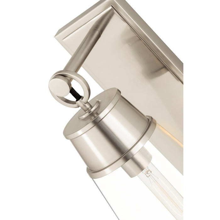 Z-Lite Wentworth 1 Light 16" Wall Sconce, Brushed Nickel/Clear