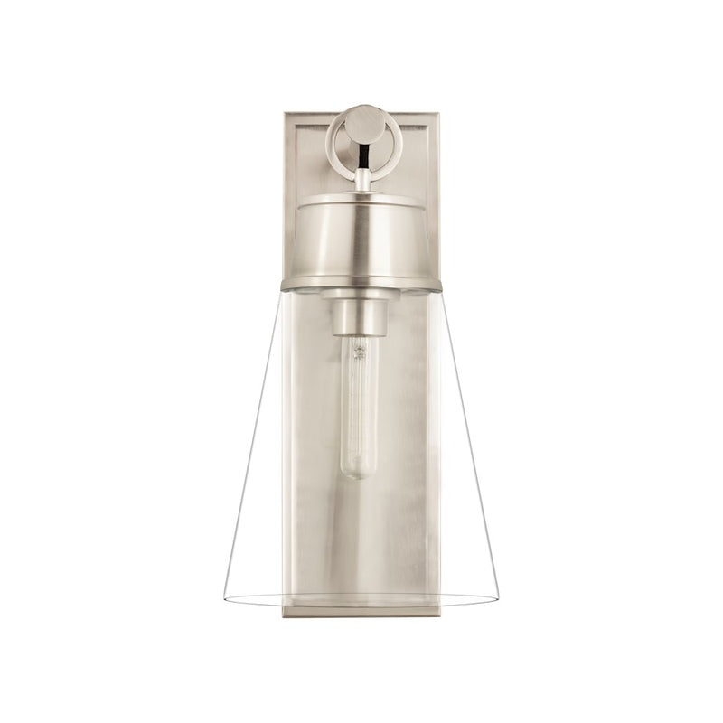 Z-Lite Wentworth 1 Light 16" Wall Sconce, Brushed Nickel/Clear
