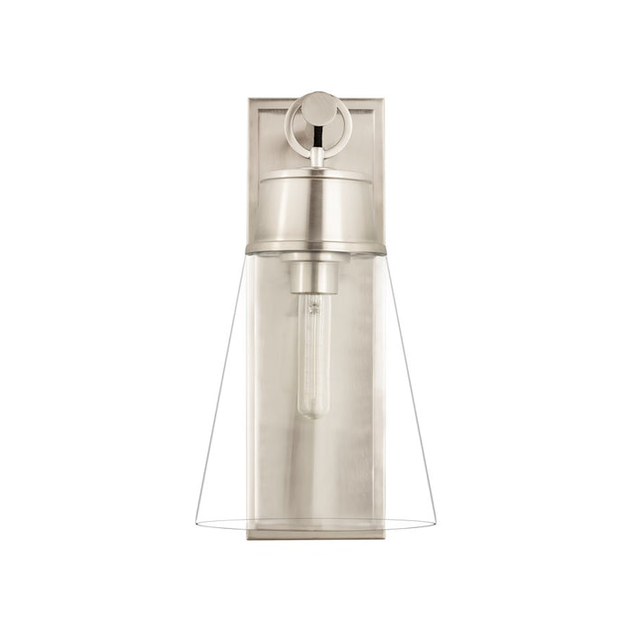 Z-Lite Wentworth 1 Light 16" Wall Sconce, Brushed Nickel/Clear