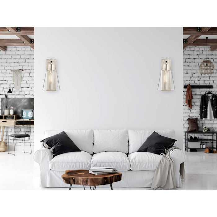 Z-Lite Wentworth 1 Light 16" Wall Sconce, Brushed Nickel/Clear