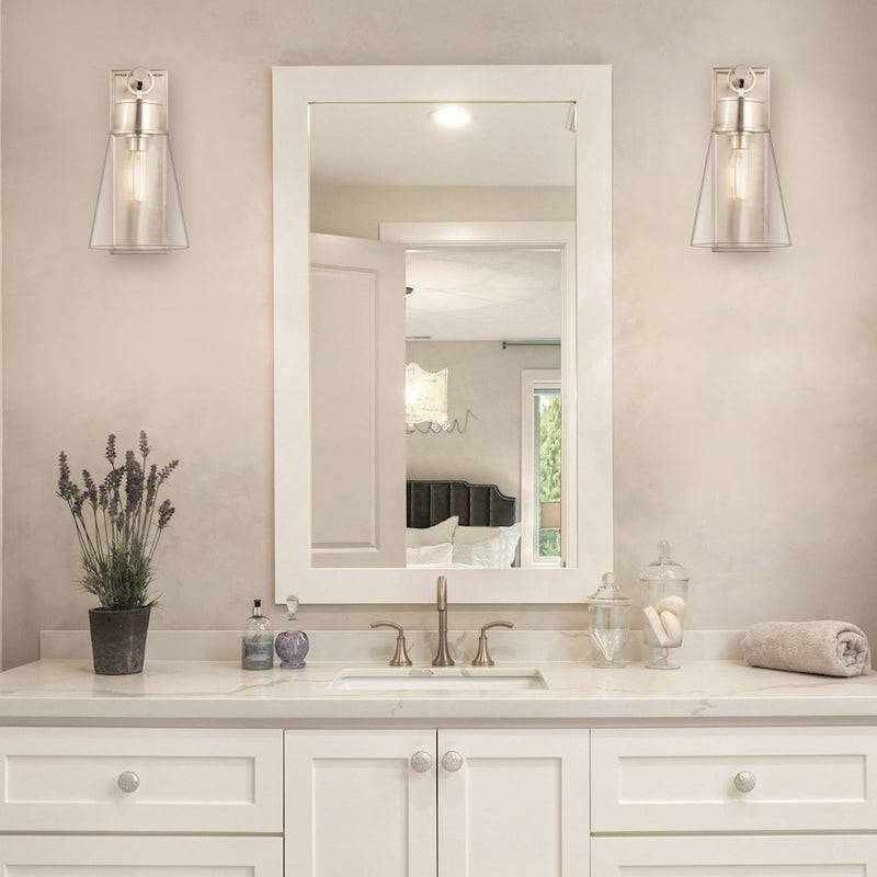 Z-Lite Wentworth 1 Light 16" Wall Sconce, Brushed Nickel/Clear