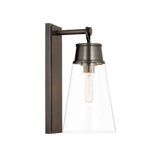 Z-Lite Wentworth 1 Light 16" Wall Sconce, Plated Bronze/Clear