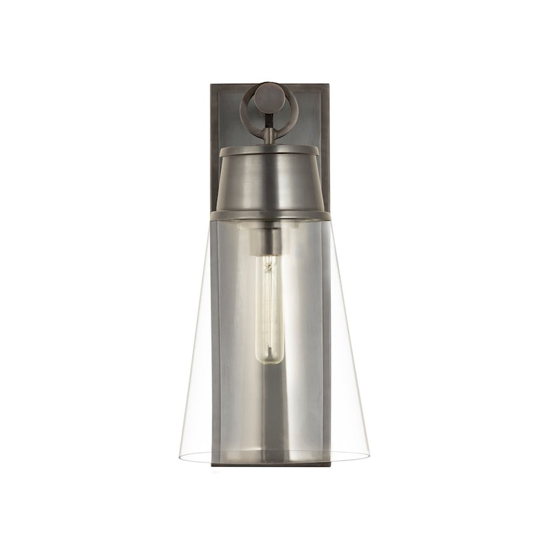 Z-Lite Wentworth 1 Light 16" Wall Sconce, Plated Bronze/Clear