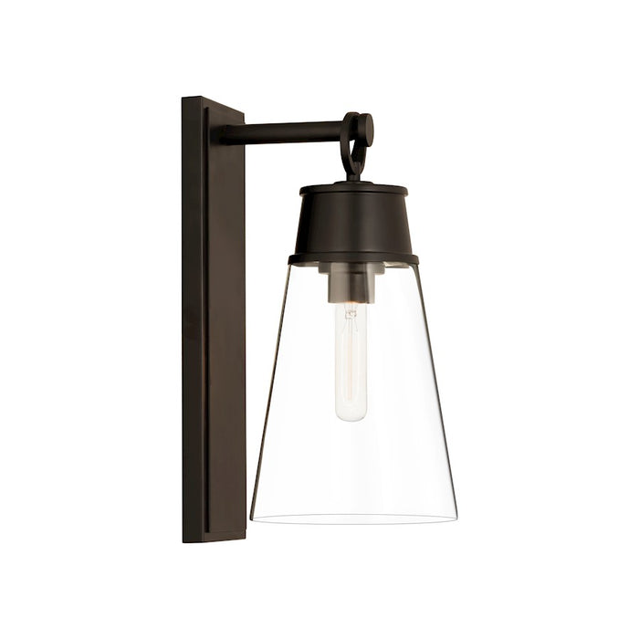 Z-Lite Wentworth 1 Light 16" Wall Sconce, Matte Black/Clear
