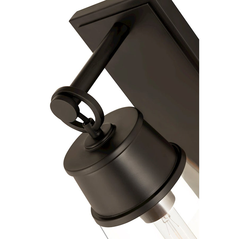 Z-Lite Wentworth 1 Light 16" Wall Sconce, Matte Black/Clear