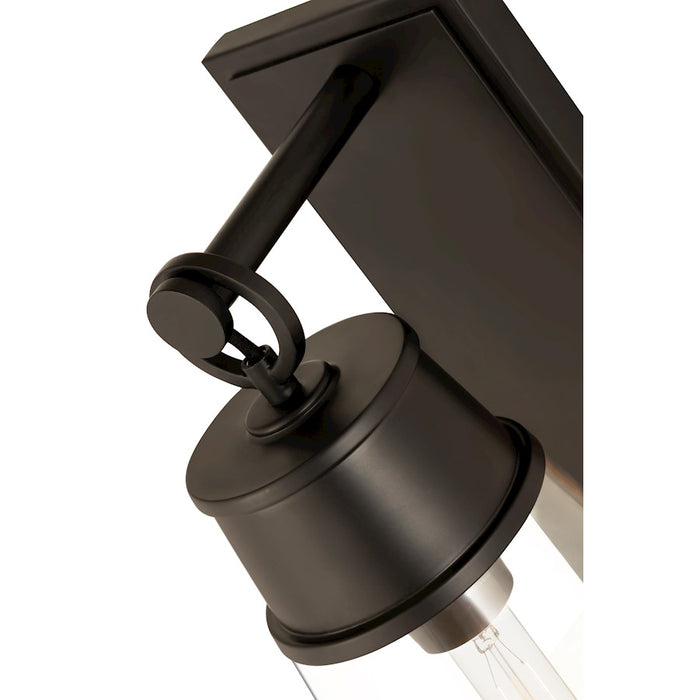 Z-Lite Wentworth 1 Light 16" Wall Sconce, Matte Black/Clear