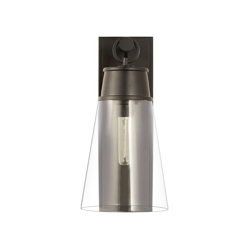 Z-Lite Wentworth 1 Light 16" Wall Sconce, Matte Black/Clear
