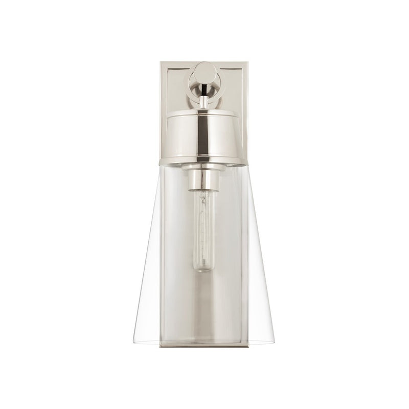 Z-Lite Wentworth 1 Light 16" Wall Sconce, Polished Nickel/Clear