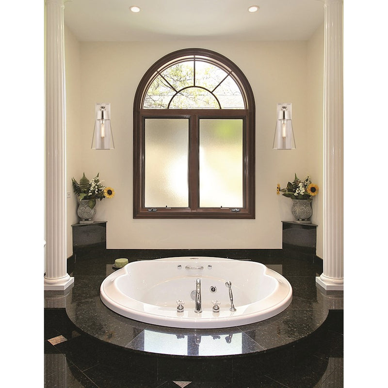 Z-Lite Wentworth 1 Light 16" Wall Sconce, Polished Nickel/Clear
