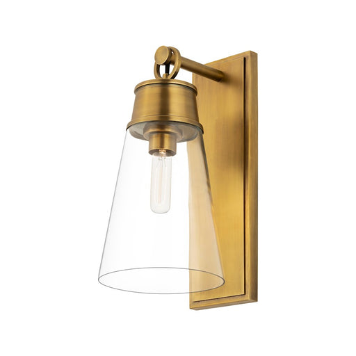 Z-Lite Wentworth 1 Light 16" Wall Sconce, Rubbed Brass/Clear