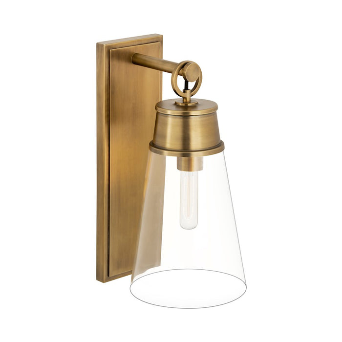 Z-Lite Wentworth 1 Light 16" Wall Sconce, Rubbed Brass/Clear