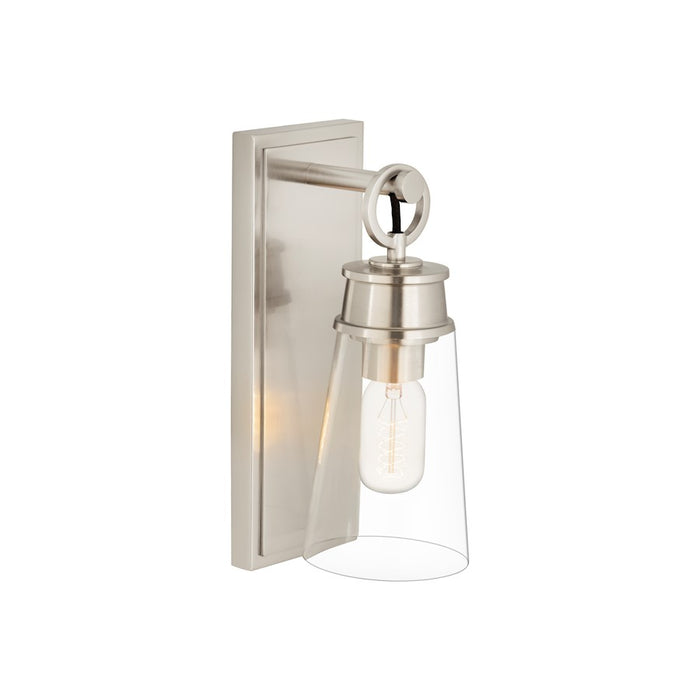 Z-Lite Wentworth 1 Light 12" Wall Sconce, Brushed Nickel/Clear
