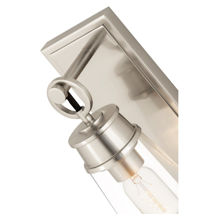 Z-Lite Wentworth 1 Light 12" Wall Sconce, Brushed Nickel/Clear