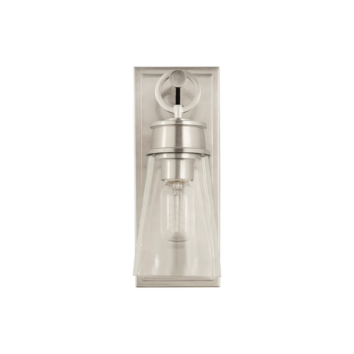 Z-Lite Wentworth 1 Light 12" Wall Sconce, Brushed Nickel/Clear