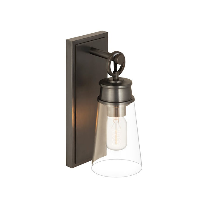 Z-Lite Wentworth 1 Light 12" Wall Sconce, Plated Bronze/Clear