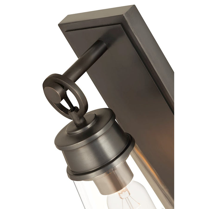 Z-Lite Wentworth 1 Light 12" Wall Sconce, Plated Bronze/Clear