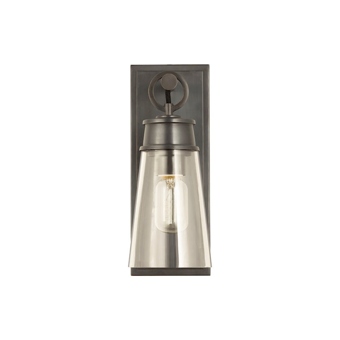 Z-Lite Wentworth 1 Light 12" Wall Sconce, Plated Bronze/Clear