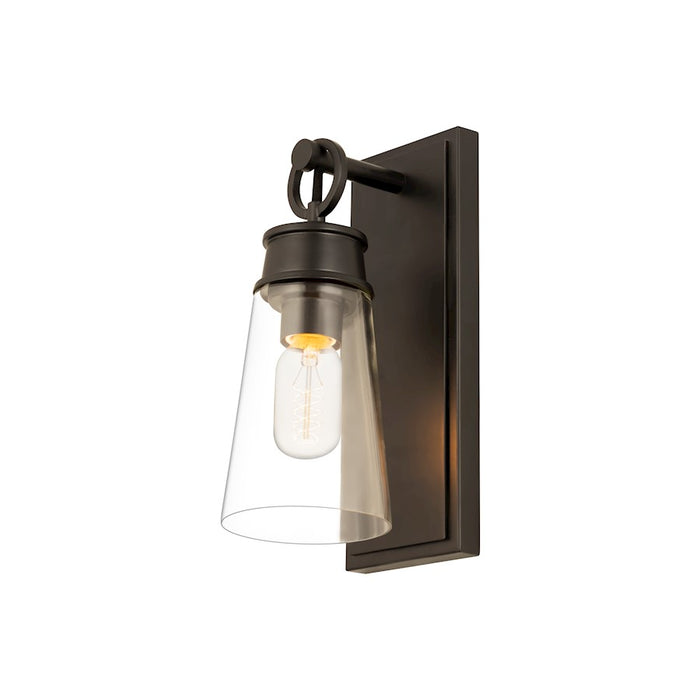 Z-Lite Wentworth 1 Light 12" Wall Sconce, Matte Black/Clear