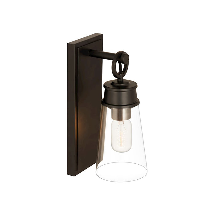 Z-Lite Wentworth 1 Light 12" Wall Sconce, Matte Black/Clear