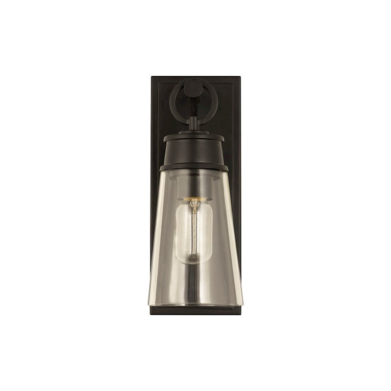 Z-Lite Wentworth 1 Light 12" Wall Sconce, Matte Black/Clear
