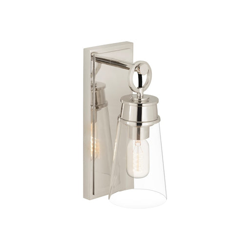 Z-Lite Wentworth 1 Light 12" Wall Sconce, Polished Nickel/Clear