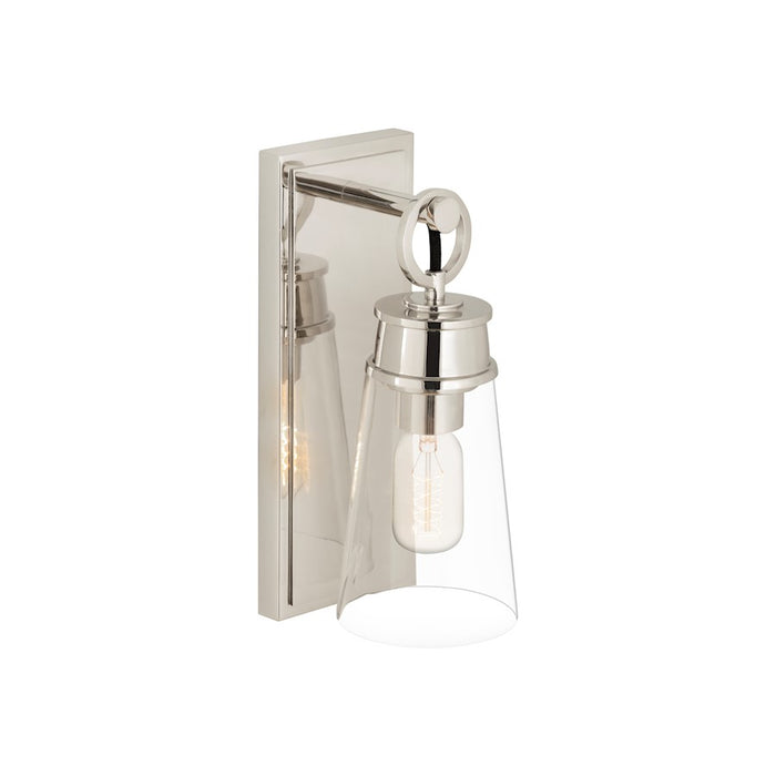 Z-Lite Wentworth 1 Light 12" Wall Sconce, Polished Nickel/Clear