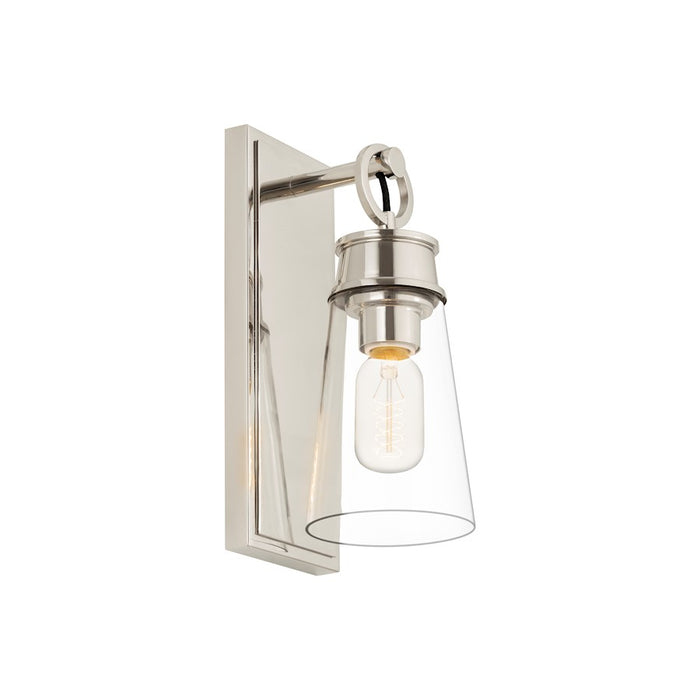Z-Lite Wentworth 1 Light 12" Wall Sconce, Polished Nickel/Clear