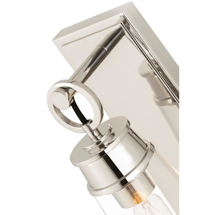 Z-Lite Wentworth 1 Light 12" Wall Sconce, Polished Nickel/Clear