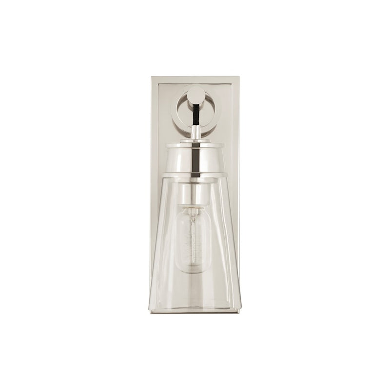 Z-Lite Wentworth 1 Light 12" Wall Sconce, Polished Nickel/Clear