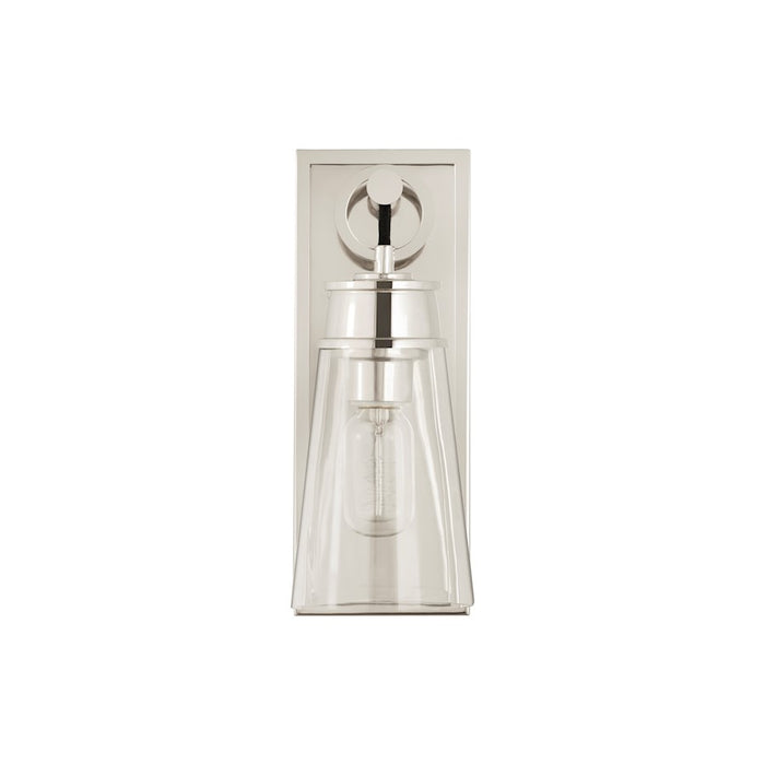 Z-Lite Wentworth 1 Light 12" Wall Sconce, Polished Nickel/Clear