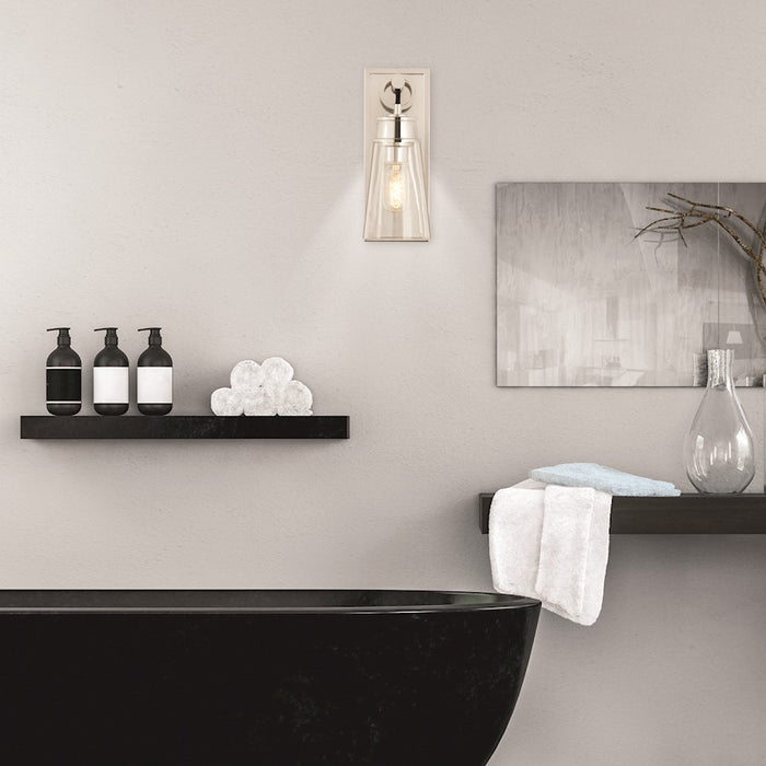 Z-Lite Wentworth 1 Light 12" Wall Sconce, Polished Nickel/Clear