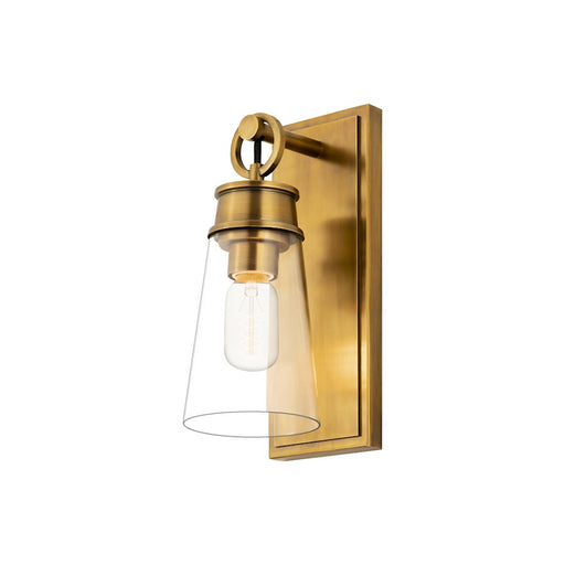 Z-Lite Wentworth 1 Light 12" Wall Sconce, Rubbed Brass/Clear