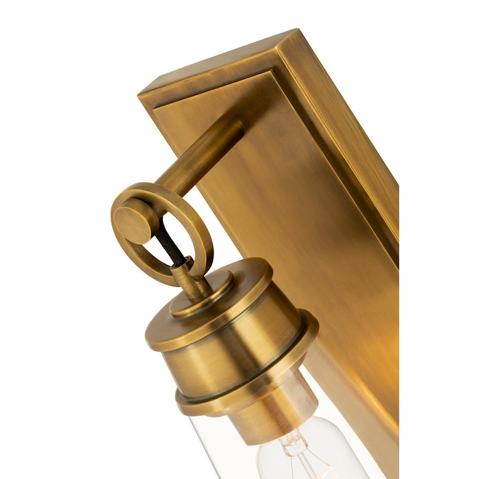 Z-Lite Wentworth 1 Light 12" Wall Sconce, Rubbed Brass/Clear