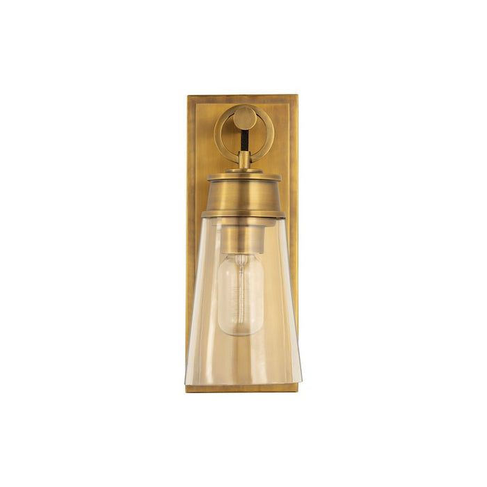 Z-Lite Wentworth 1 Light 12" Wall Sconce, Rubbed Brass/Clear