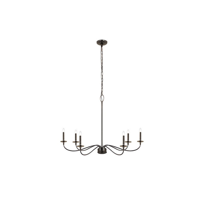 Z-Lite Arrington 6 Light 42" Chandelier, Plated Bronze