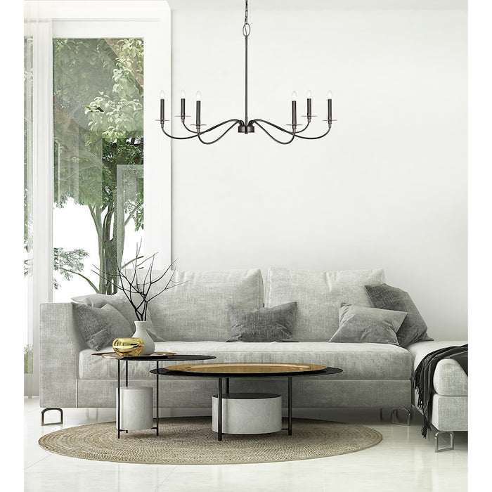 Z-Lite Arrington 6 Light 42" Chandelier, Plated Bronze