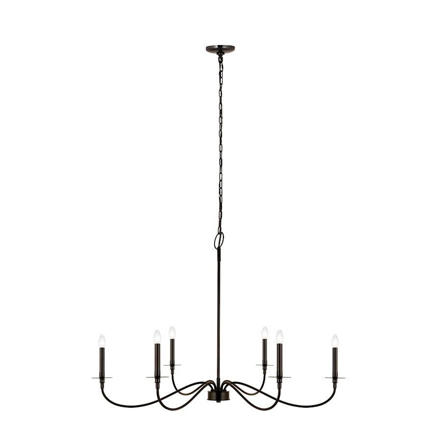 Z-Lite Arrington 6 Light 42" Chandelier, Matte Black - 2301-42MB