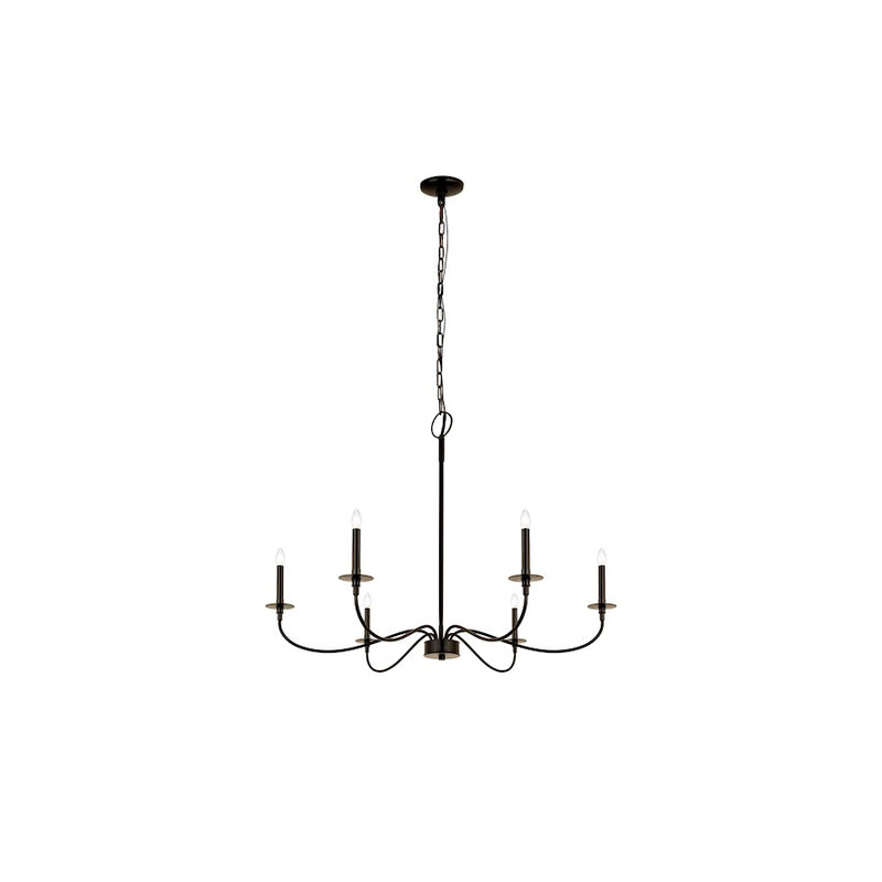 Z-Lite Arrington 6 Light 42" Chandelier, Matte Black
