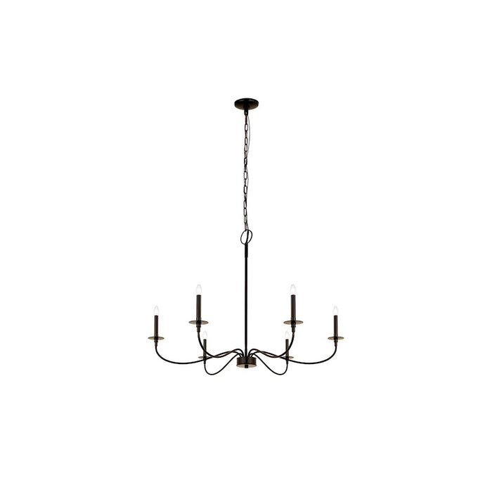 Z-Lite Arrington 6 Light 42" Chandelier, Matte Black