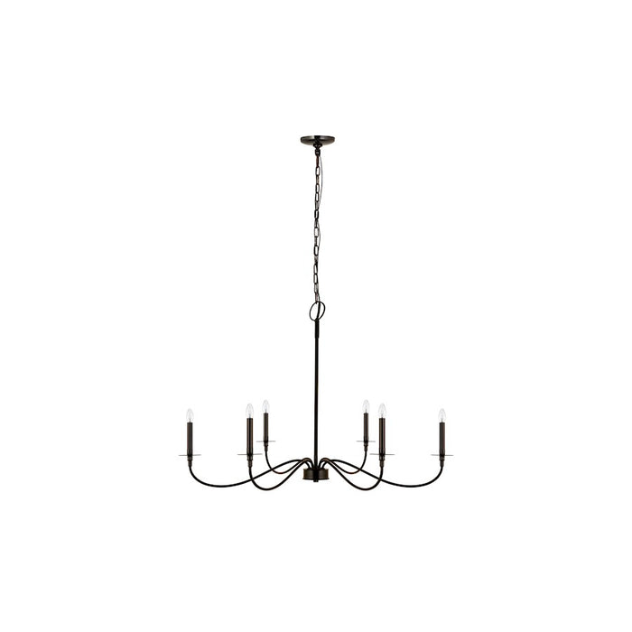 Z-Lite Arrington 6 Light 42" Chandelier, Matte Black